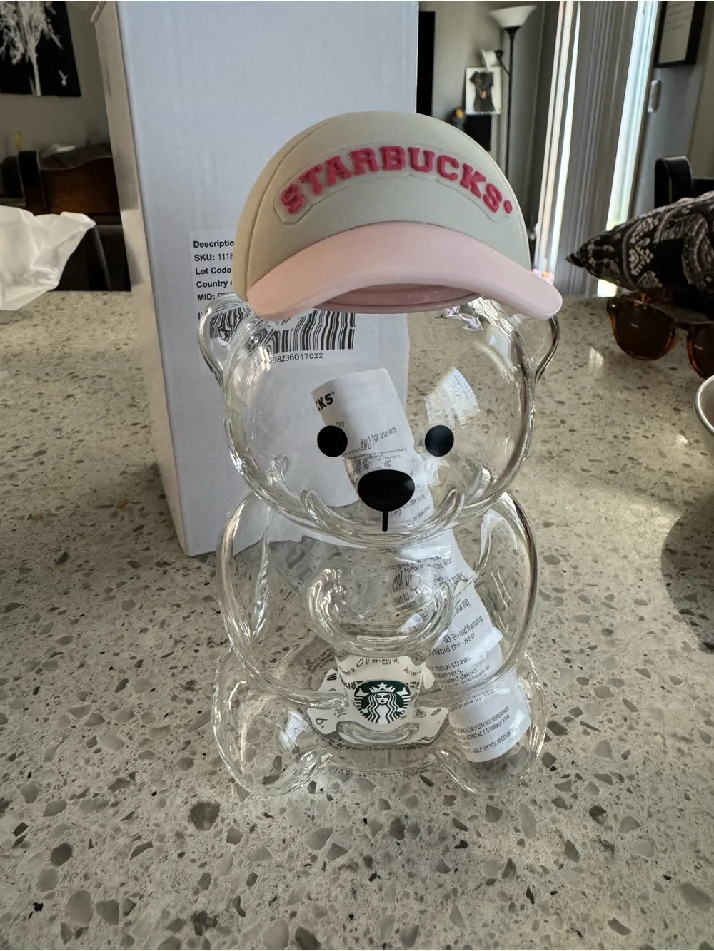 Starbucks Bearista 20oz Cup with Strawberry Top and straw new in original box